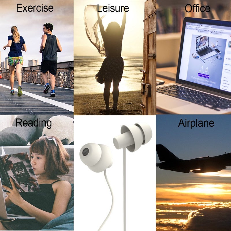 MAXROCK (TM Unique Total Soft Silicon Sleeping Headphones Earplugs Earbuds with Mic for Cellphones,Tablets and 3.5 mm Jack Plug (White) - Image 4